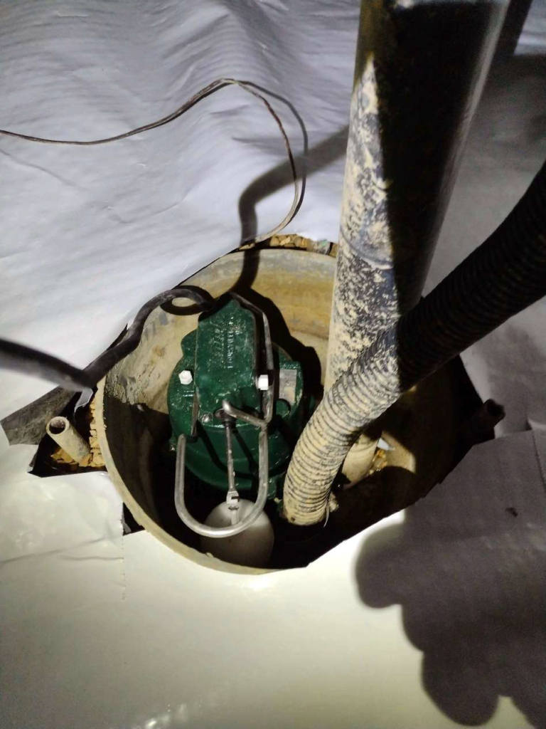 sump pump as part of a basement waterproofing system