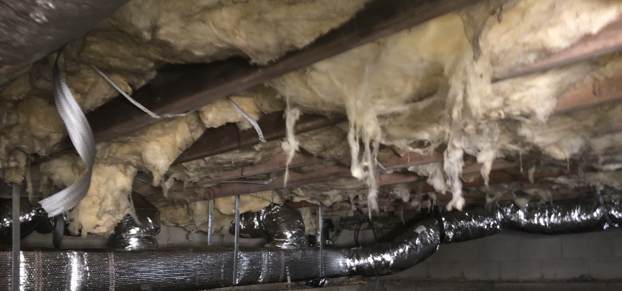damaged, falling insulation that needs to be replaced