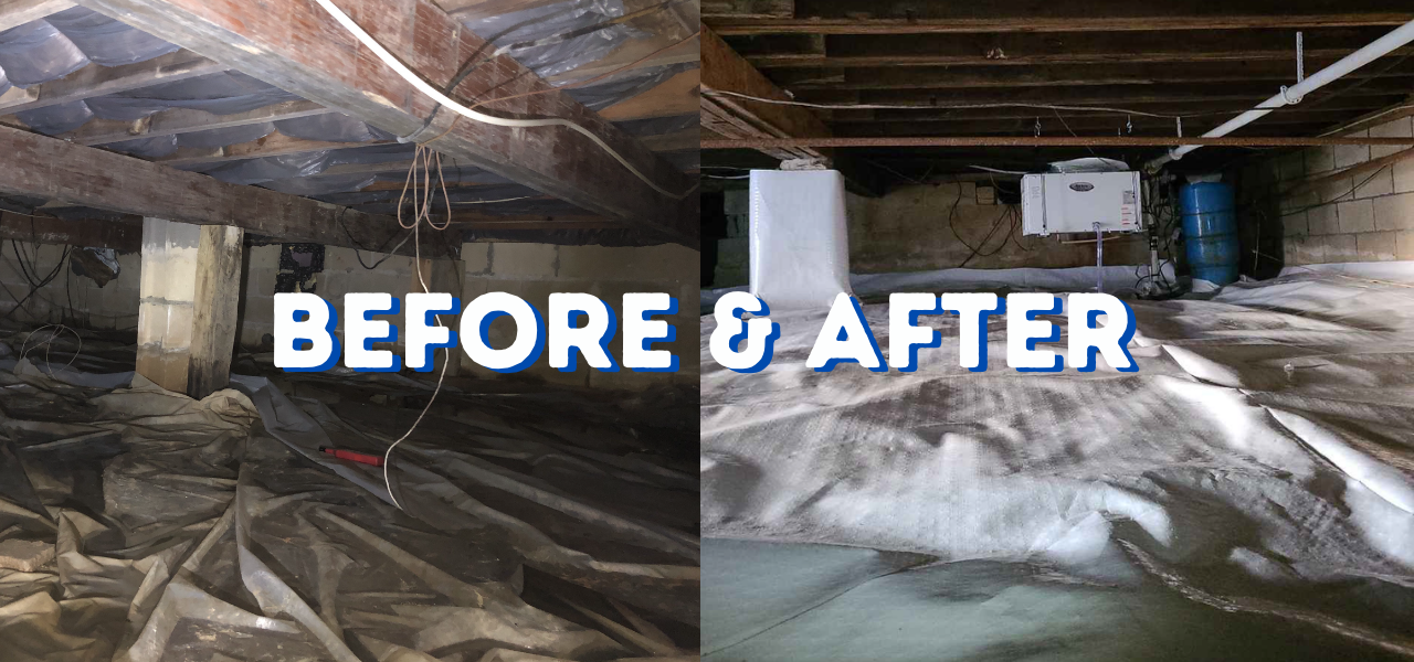 before and after crawl space encapsulation toms river nj
