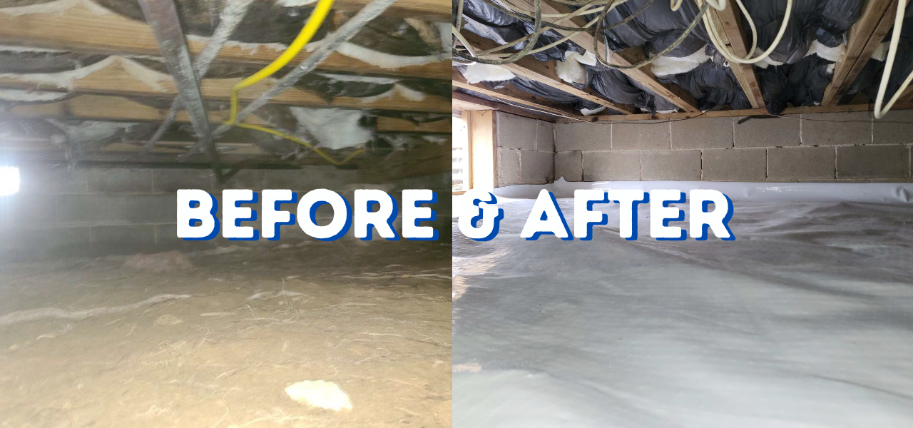before and after crawl space renovation in villas, new jersey