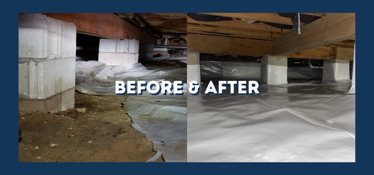 before and after crawl space encapsulation forked river nj