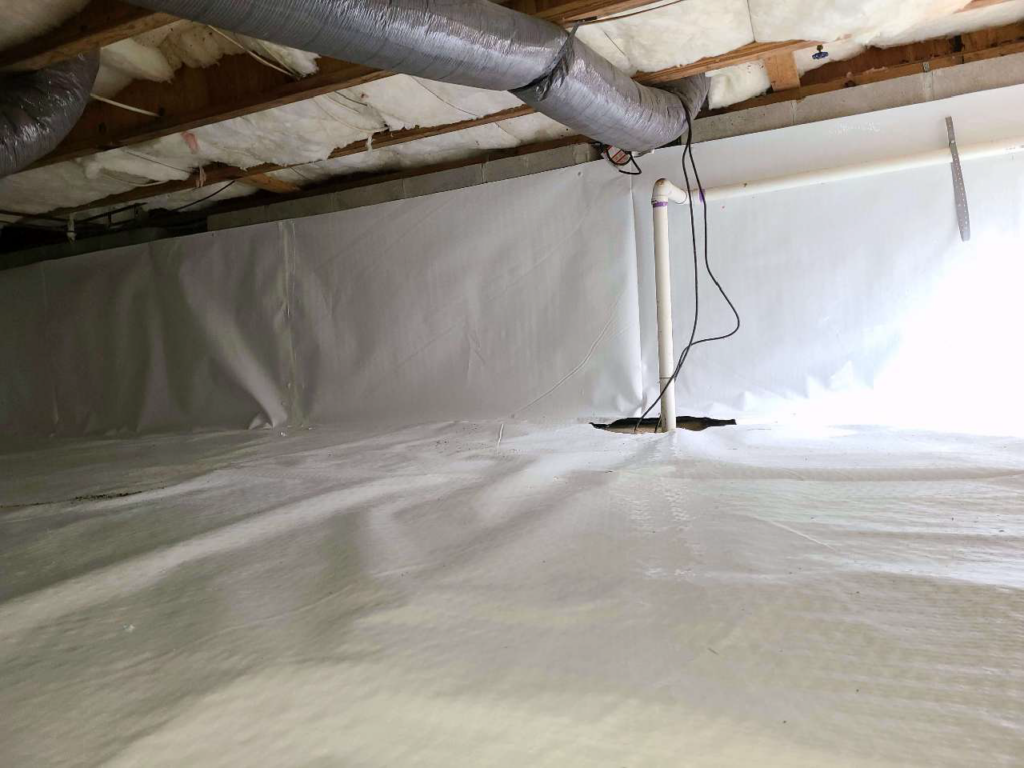 crawlspace services such as insulation, sump pump, and vapor barrier