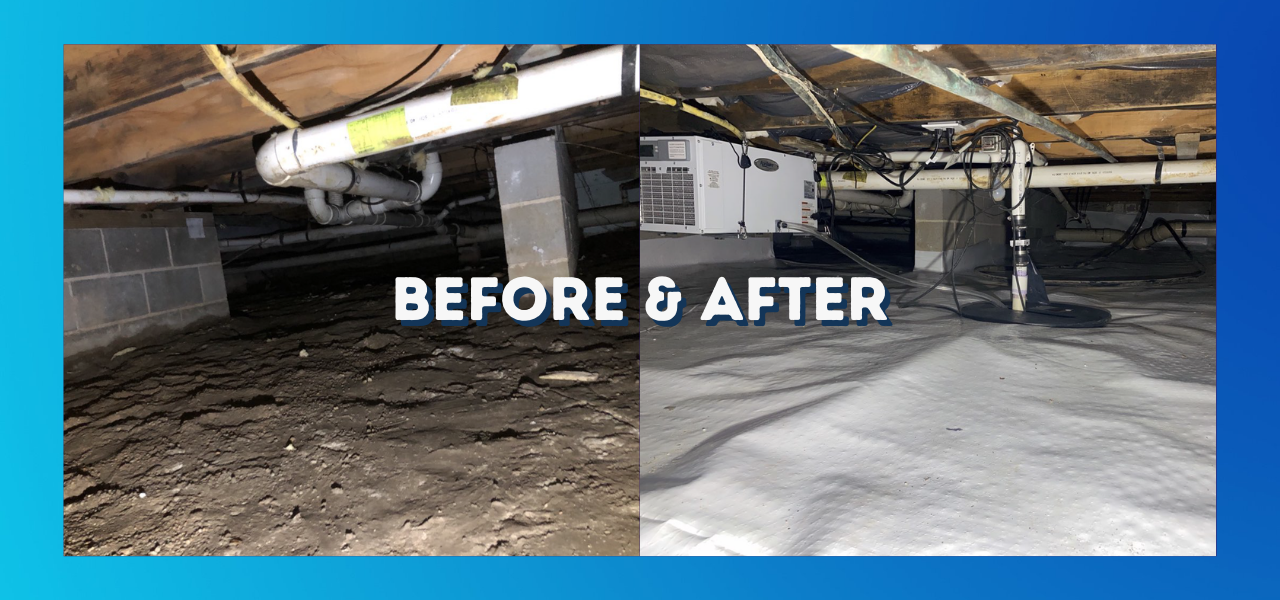 before and after crawl space encapsulation in cape may, nj