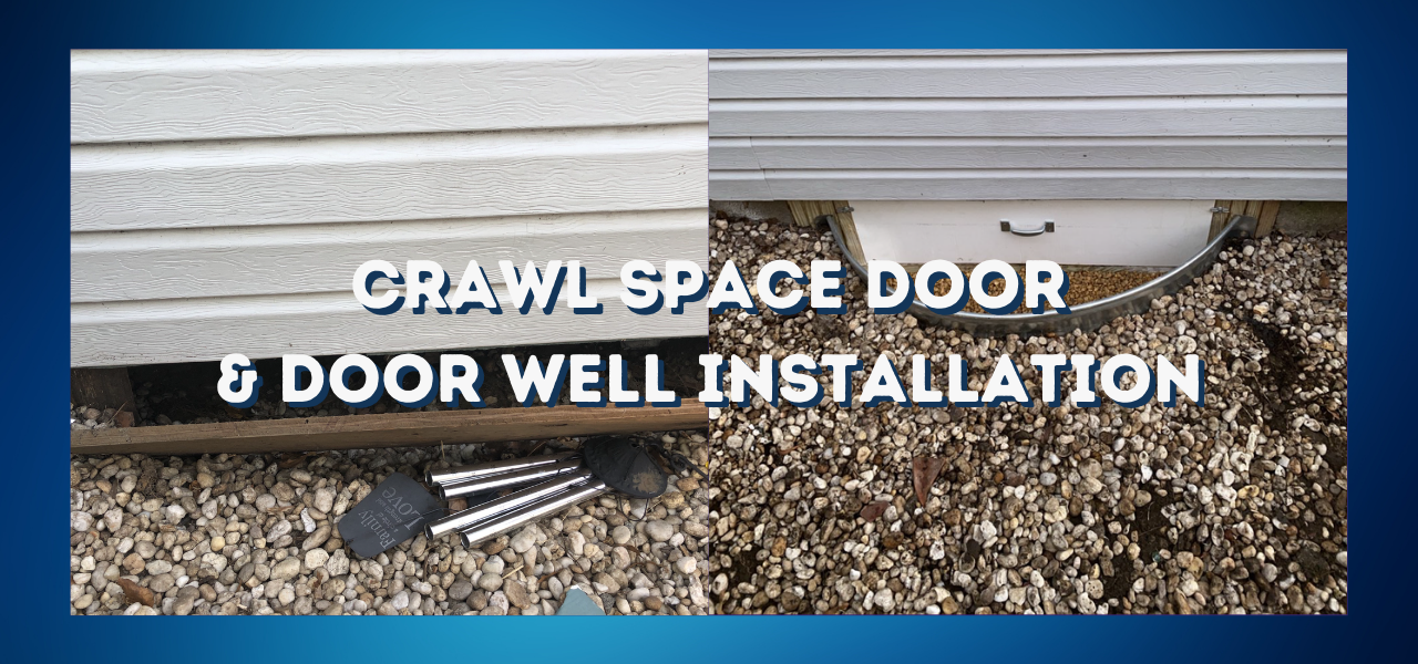 before and after crawl space door and door well installation