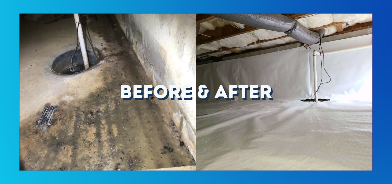 before and after crawl space transformation in toms river