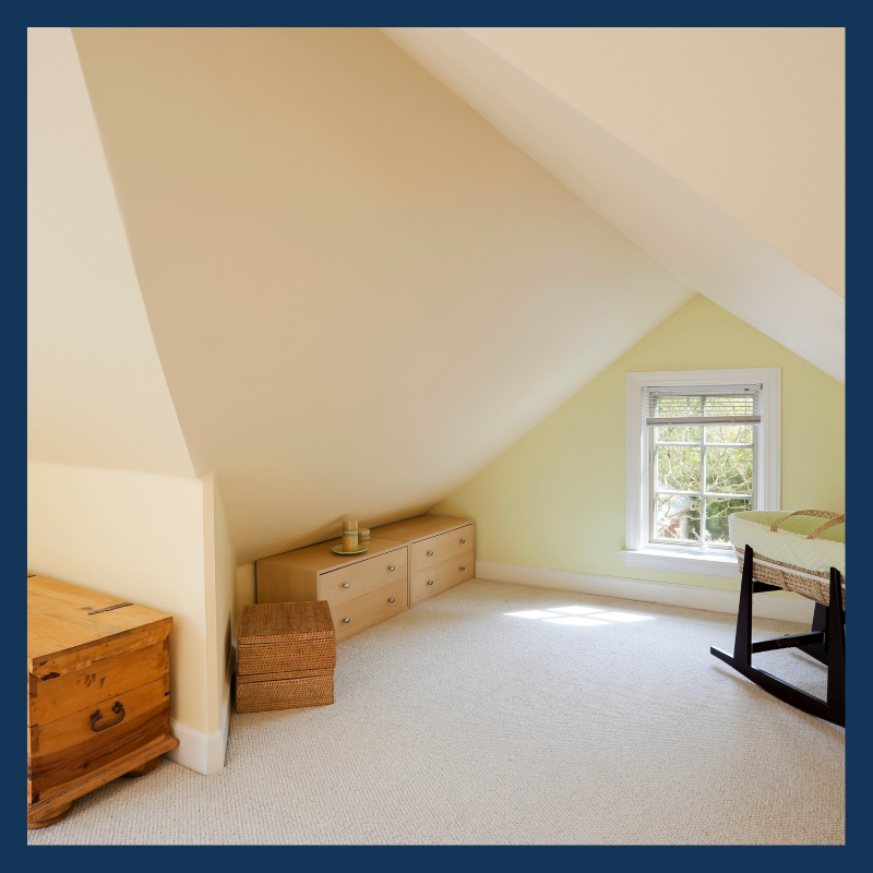 cleaned out attic space converted into a functional room