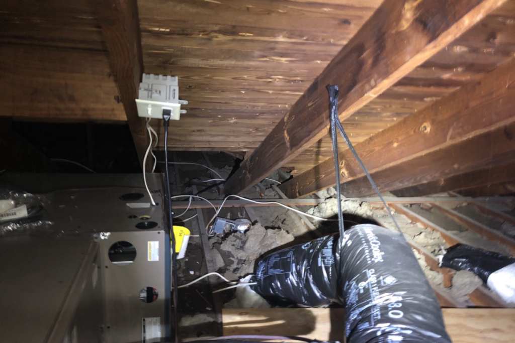 before insulation removal and attic transformation