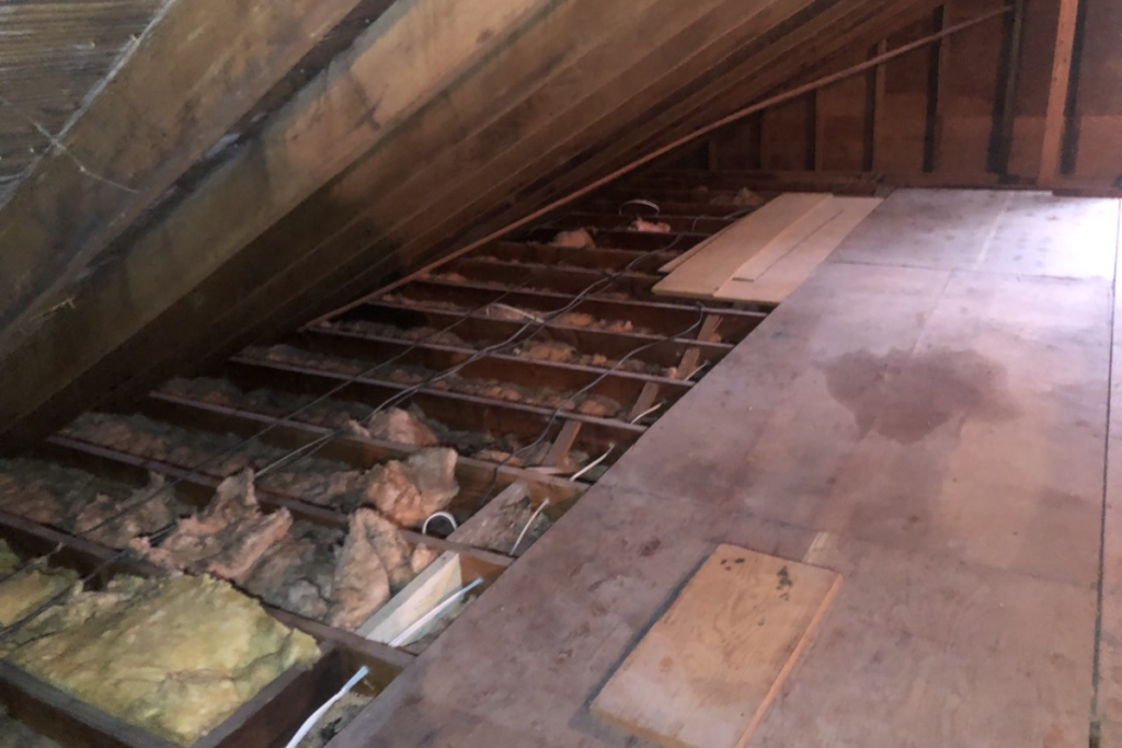 before attic transformation and insulation removal