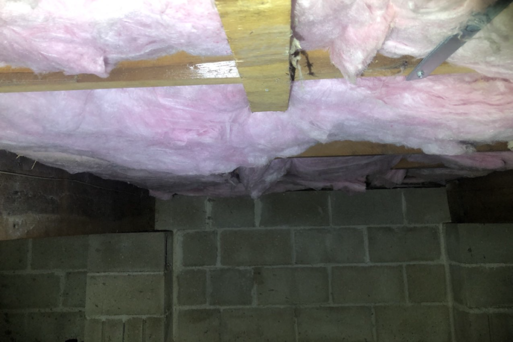 before floor insulation removal