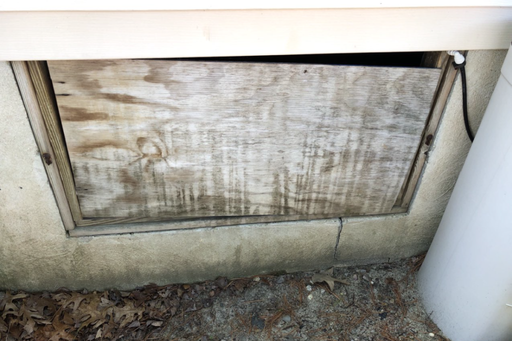 example of wood crawlspace doors
