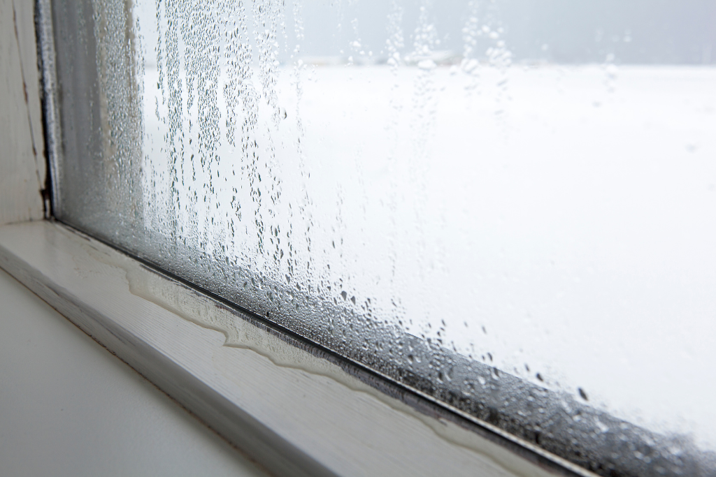 window condensation indicating a need for home moisture management
