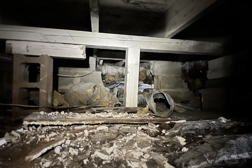 before crawlspace services were performed in this mount holly,nj home