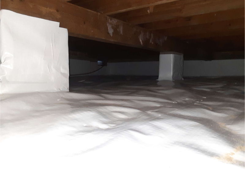 vapor barrier installation on crawlspace floors, walls, & pillars