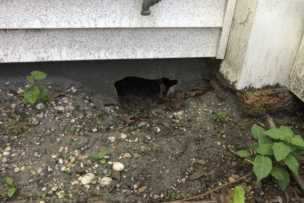 crawlspace air leak due to hole in crawlspace foundation