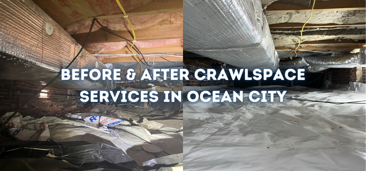 before and after crawlspace services in ocean city, new jersey