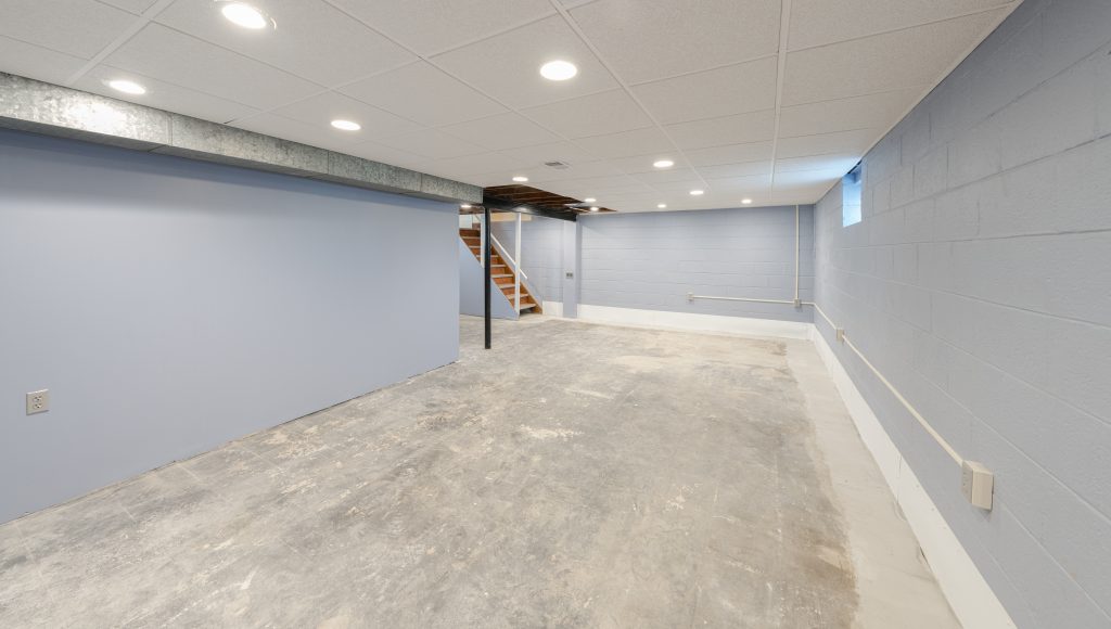 unfinished basement under home